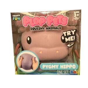Crazy Fun Plop Pets Pygmy Hippo Squishy Animal Kids Unisex Purple New Series 1